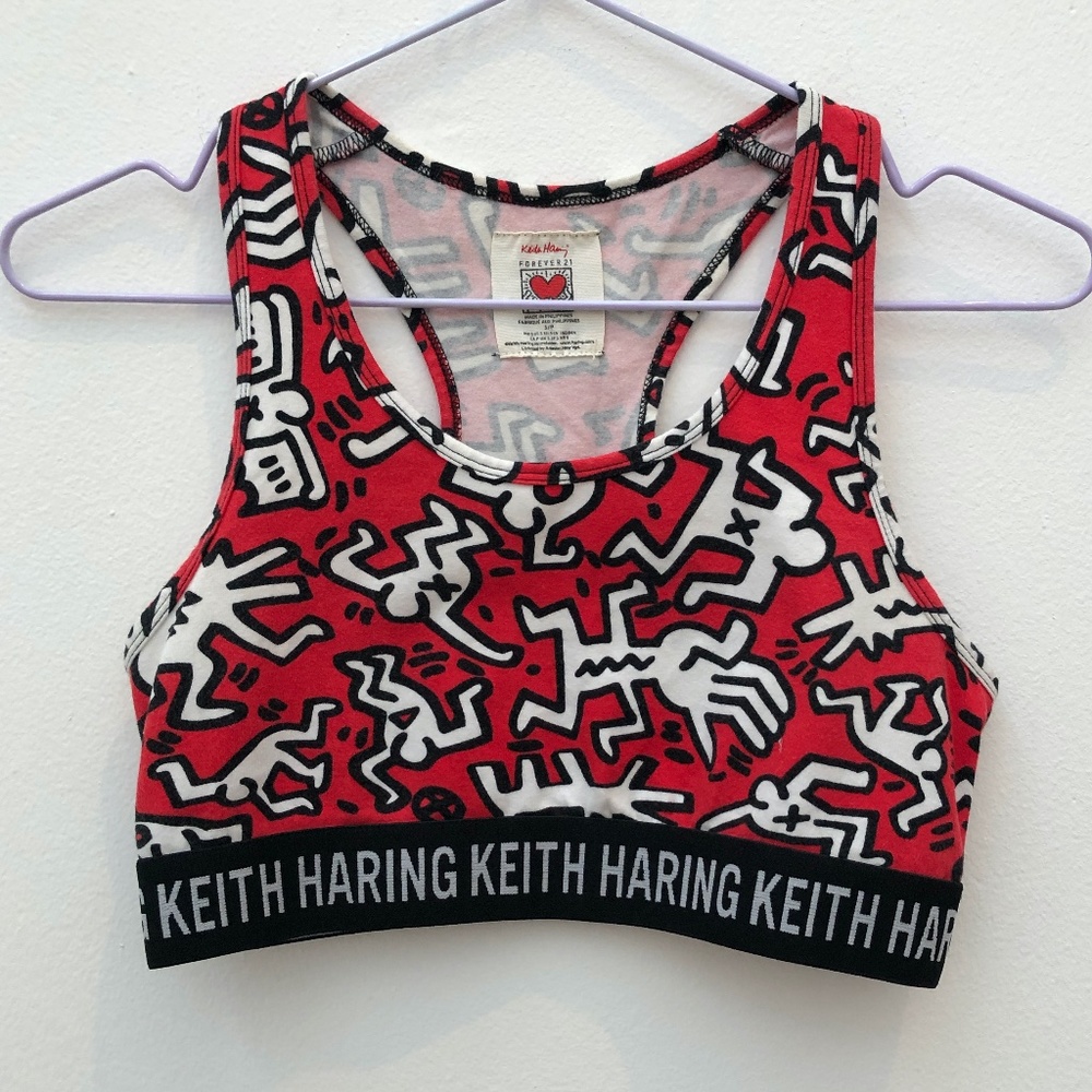 Keith Haring Forever 21 Sports Bra Crop Top Small